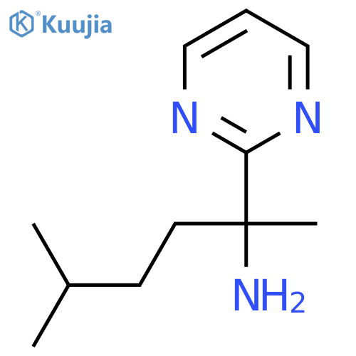 5-methyl-2-(pyrimidin-2-yl)hexan-2-amine structure