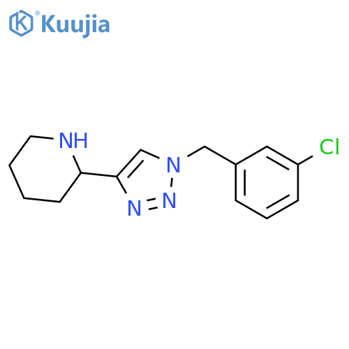 Piperidine, 2-[1-[(3-chlorophenyl)methyl]-1H-1,2,3-triazol-4-yl]- structure