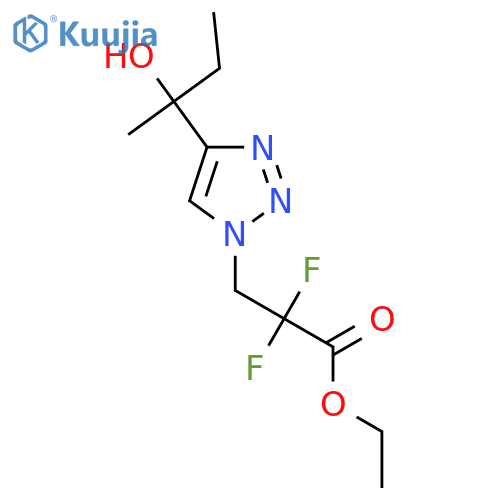 ethyl 2,2-difluoro-3-[4-(2-hydroxybutan-2-yl)-1H-1,2,3-triazol-1-yl]propanoate structure