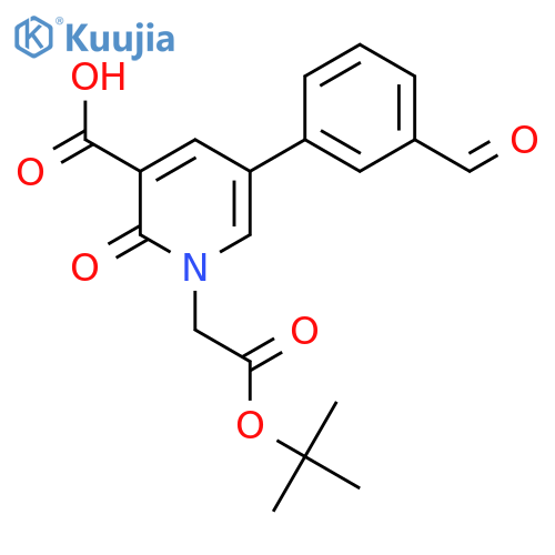 1-[2-(Tert-butoxy)-2-oxoethyl]-5-(3-formylphenyl)-2-oxo-1,2-dihydropyridine-3-carboxylic acid structure