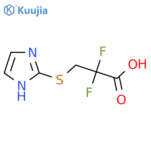 2,2-difluoro-3-(1H-imidazol-2-ylsulfanyl)propanoic acid structure