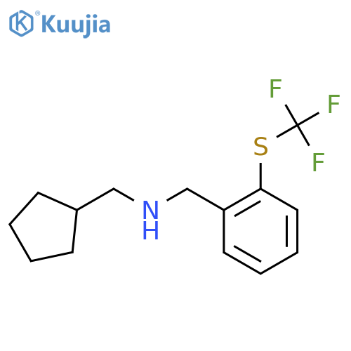 (cyclopentylmethyl)({2-(trifluoromethyl)sulfanylphenyl}methyl)amine structure