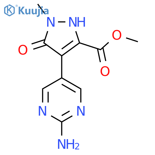 methyl 4-(2-aminopyrimidin-5-yl)-5-hydroxy-1-methyl-1H-pyrazole-3-carboxylate structure