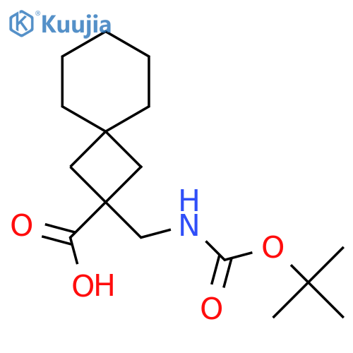 2-({(tert-butoxy)carbonylamino}methyl)spiro3.5nonane-2-carboxylic acid structure