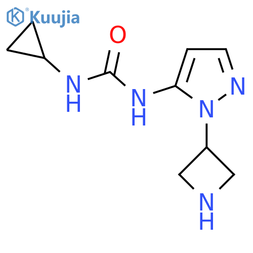 1-1-(azetidin-3-yl)-1H-pyrazol-5-yl-3-cyclopropylurea structure