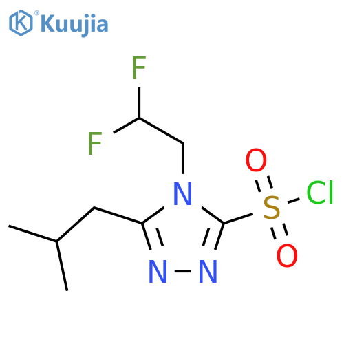 4-(2,2-difluoroethyl)-5-(2-methylpropyl)-4H-1,2,4-triazole-3-sulfonyl chloride structure