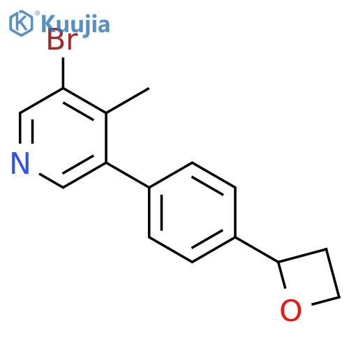 Pyridine, 3-bromo-4-methyl-5-[4-(2-oxetanyl)phenyl]- structure