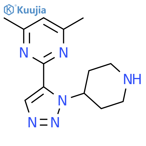4,6-dimethyl-2-[1-(piperidin-4-yl)-1H-1,2,3-triazol-5-yl]pyrimidine structure