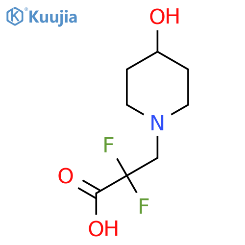 1-Piperidinepropanoic acid, α,α-difluoro-4-hydroxy- structure