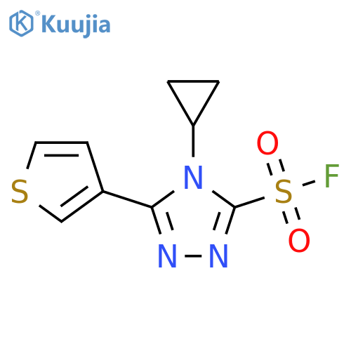 4-cyclopropyl-5-(thiophen-3-yl)-4H-1,2,4-triazole-3-sulfonyl fluoride structure
