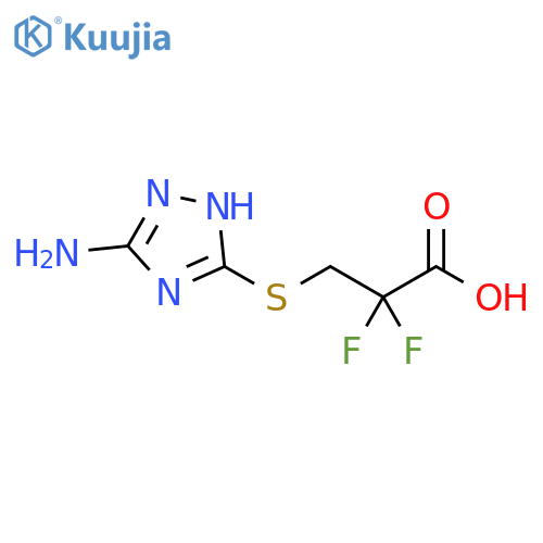 Propanoic acid, 3-[(3-amino-1H-1,2,4-triazol-5-yl)thio]-2,2-difluoro- structure