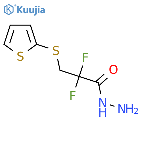 2,2-Difluoro-3-thiophen-2-ylsulfanylpropanehydrazide structure