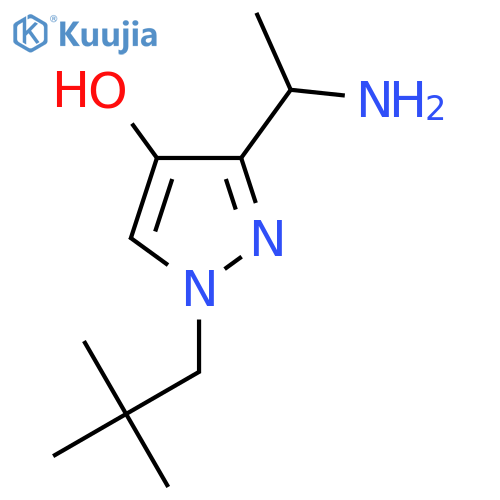 3-(1-aminoethyl)-1-(2,2-dimethylpropyl)-1H-pyrazol-4-ol structure