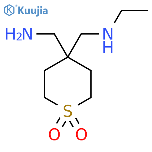4-(Aminomethyl)-4-[(ethylamino)methyl]-1lambda6-thiane-1,1-dione structure