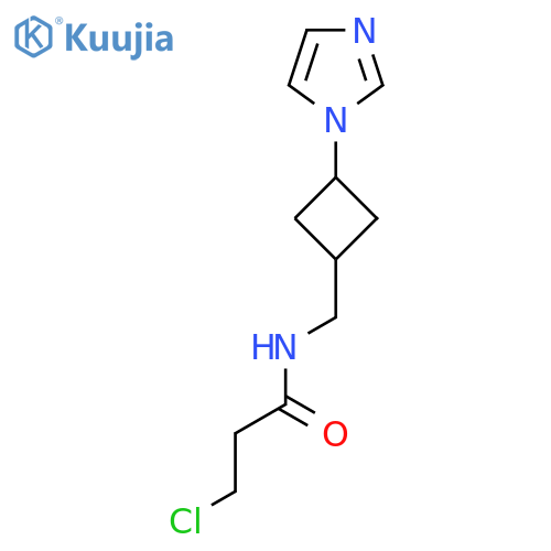 3-chloro-N-{3-(1H-imidazol-1-yl)cyclobutylmethyl}propanamide structure