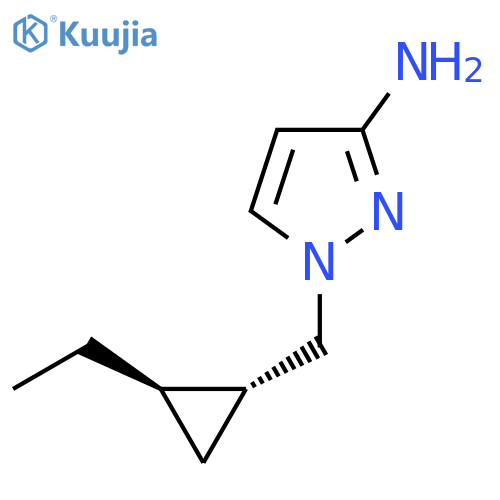 rac-1-{(1R,2R)-2-ethylcyclopropylmethyl}-1H-pyrazol-3-amine structure