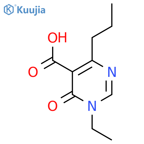 1-ethyl-6-oxo-4-propyl-1,6-dihydropyrimidine-5-carboxylic acid structure