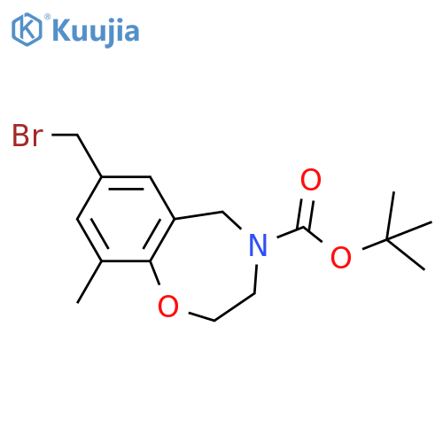 tert-butyl 7-(bromomethyl)-9-methyl-2,3,4,5-tetrahydro-1,4-benzoxazepine-4-carboxylate structure