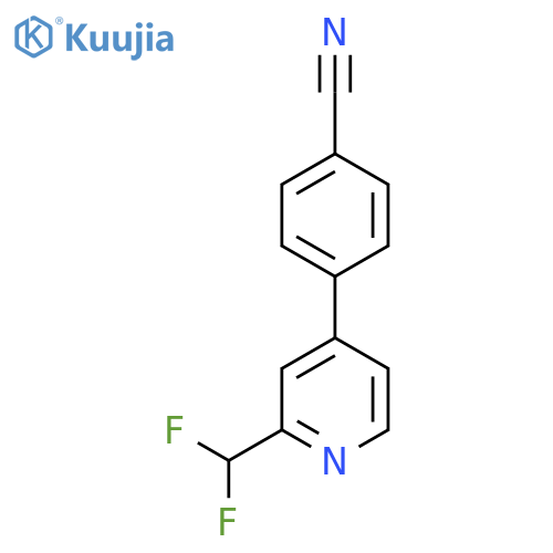 4-2-(difluoromethyl)pyridin-4-ylbenzonitrile structure