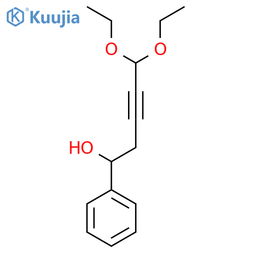 5,5-diethoxy-1-phenylpent-3-yn-1-ol structure