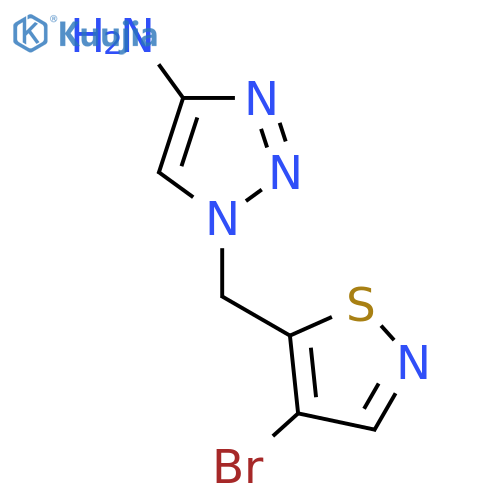 1-(4-bromo-1,2-thiazol-5-yl)methyl-1H-1,2,3-triazol-4-amine structure