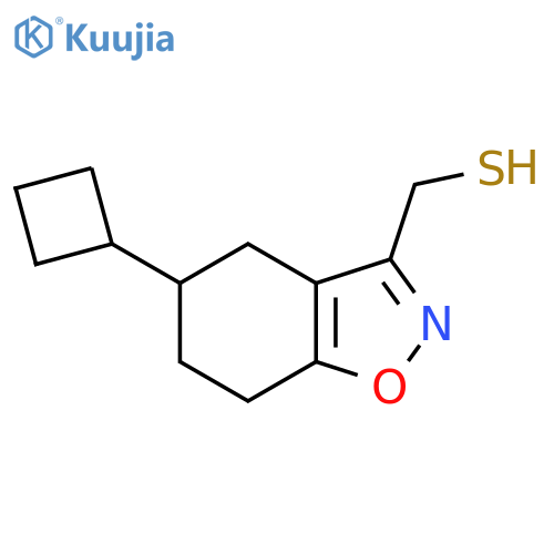 (5-cyclobutyl-4,5,6,7-tetrahydro-1,2-benzoxazol-3-yl)methanethiol structure