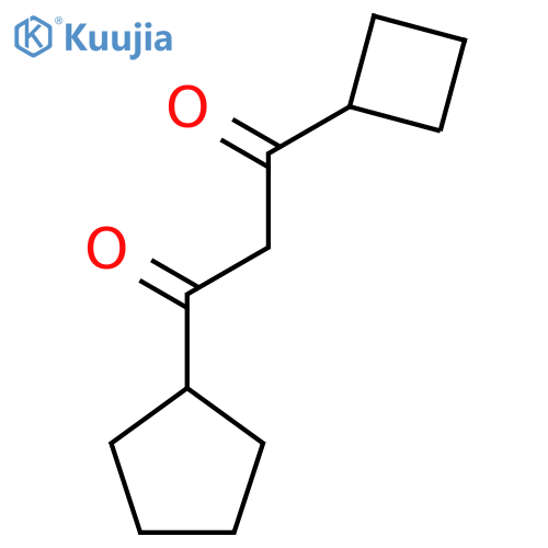 1-cyclobutyl-3-cyclopentylpropane-1,3-dione structure