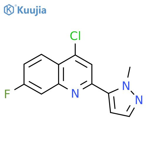 4-chloro-7-fluoro-2-(1-methyl-1H-pyrazol-5-yl)quinoline structure