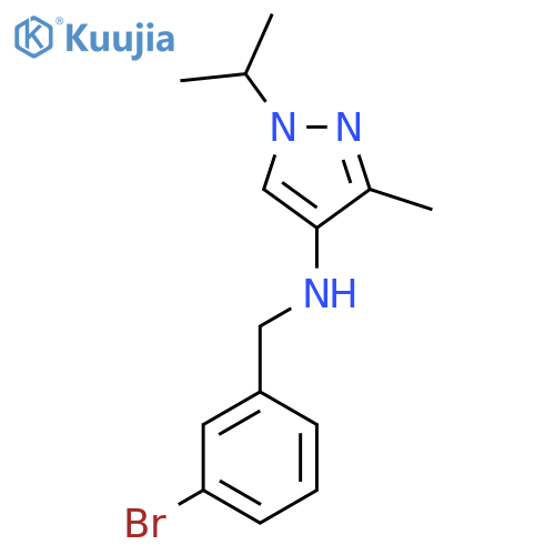 N-(3-bromophenyl)methyl-3-methyl-1-(propan-2-yl)-1H-pyrazol-4-amine structure