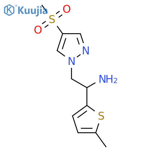 2-(4-methanesulfonyl-1H-pyrazol-1-yl)-1-(5-methylthiophen-2-yl)ethan-1-amine structure