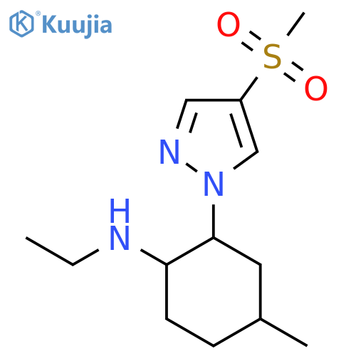 N-ethyl-2-(4-methanesulfonyl-1H-pyrazol-1-yl)-4-methylcyclohexan-1-amine structure
