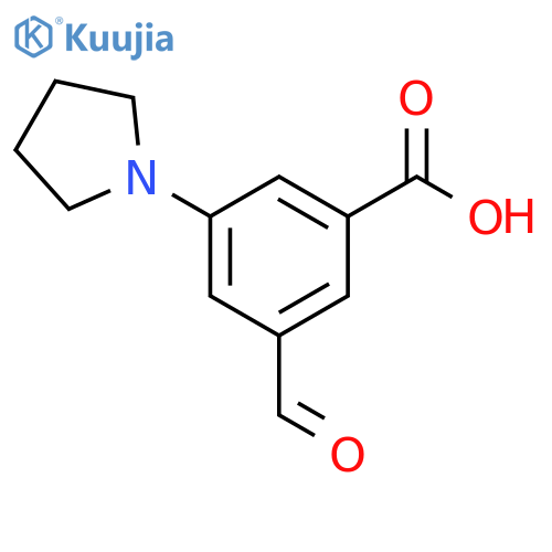Benzoic acid, 3-formyl-5-(1-pyrrolidinyl)- structure