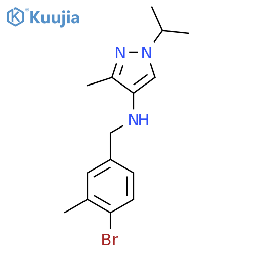 N-(4-bromo-3-methylphenyl)methyl-3-methyl-1-(propan-2-yl)-1H-pyrazol-4-amine structure