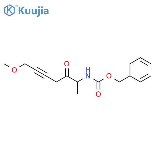 Carbamic acid, N-(6-methoxy-1-methyl-2-oxo-4-hexyn-1-yl)-, phenylmethyl ester structure