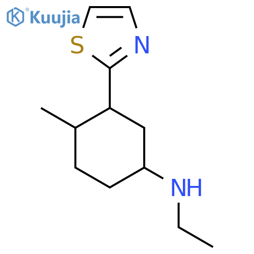 N-ethyl-4-methyl-3-(1,3-thiazol-2-yl)cyclohexan-1-amine structure