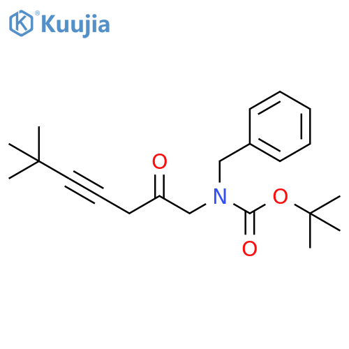 Carbamic acid, N-(6,6-dimethyl-2-oxo-4-heptyn-1-yl)-N-(phenylmethyl)-, 1,1-dimethylethyl ester structure