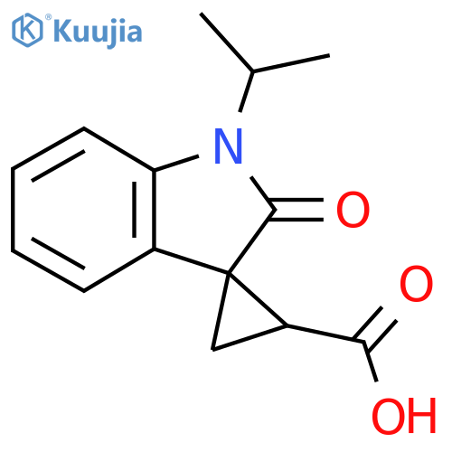 2'-oxo-1'-(propan-2-yl)-1',2'-dihydrospirocyclopropane-1,3'-indole-2-carboxylic acid structure