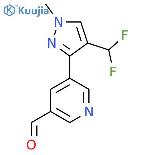 5-4-(difluoromethyl)-1-methyl-1H-pyrazol-3-ylpyridine-3-carbaldehyde structure