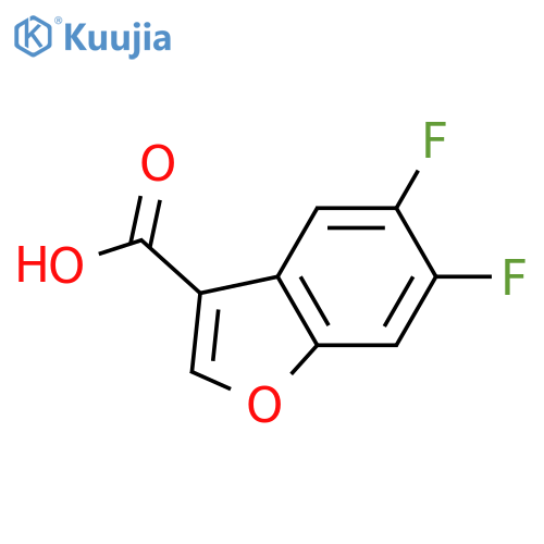 5,6-Difluoro-1-benzofuran-3-carboxylic acid structure