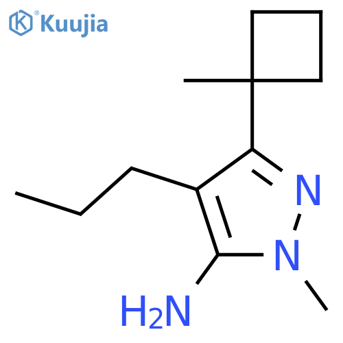 1-methyl-3-(1-methylcyclobutyl)-4-propyl-1H-pyrazol-5-amine structure