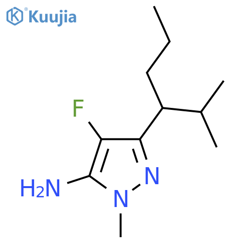 4-fluoro-1-methyl-3-(2-methylhexan-3-yl)-1H-pyrazol-5-amine structure