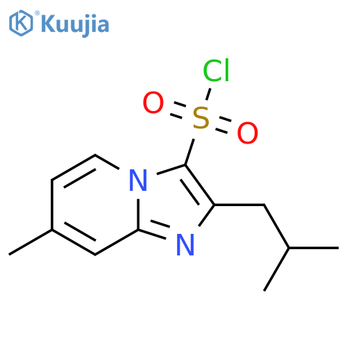 7-methyl-2-(2-methylpropyl)imidazo1,2-apyridine-3-sulfonyl chloride structure