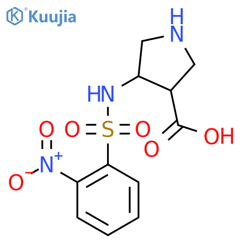 4-(2-Nitrobenzenesulfonamido)pyrrolidine-3-carboxylic acid structure