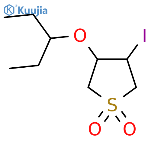 3-iodo-4-(pentan-3-yloxy)-1lambda6-thiolane-1,1-dione structure