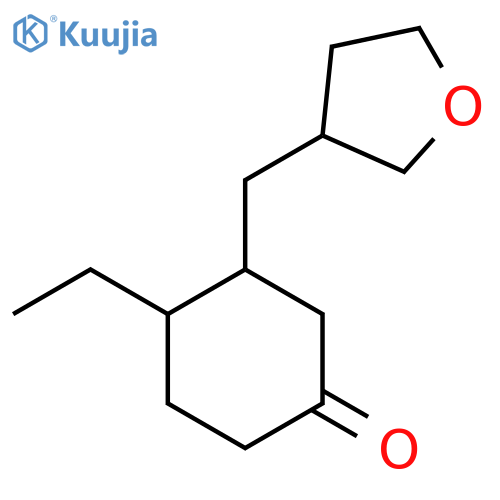 4-Ethyl-3-[(oxolan-3-yl)methyl]cyclohexan-1-one structure