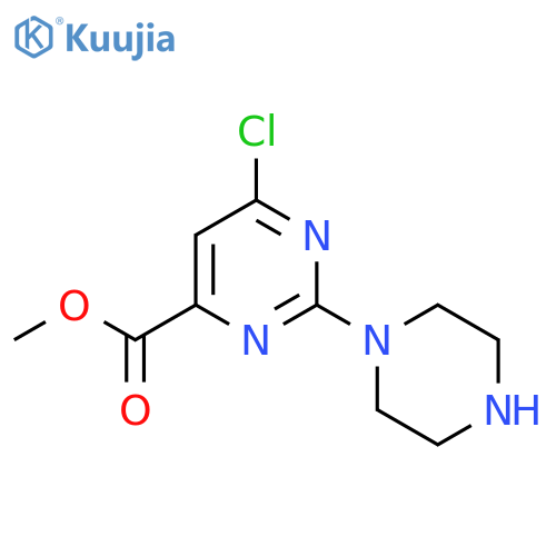 methyl 6-chloro-2-(piperazin-1-yl)pyrimidine-4-carboxylate structure