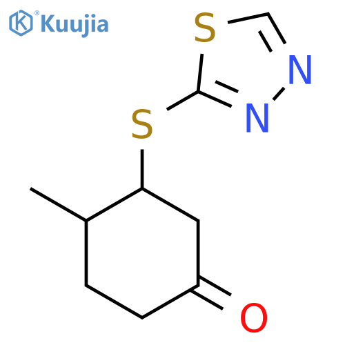 4-Methyl-3-(1,3,4-thiadiazol-2-ylsulfanyl)cyclohexan-1-one structure