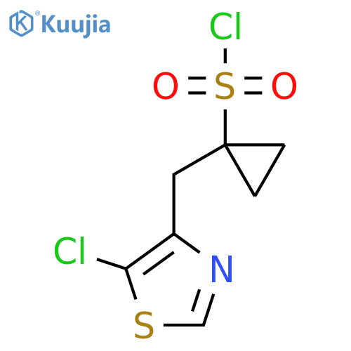 1-(5-chloro-1,3-thiazol-4-yl)methylcyclopropane-1-sulfonyl chloride structure