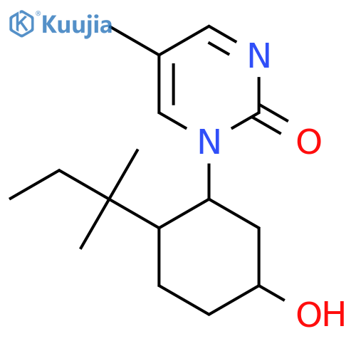 1-[5-Hydroxy-2-(2-methylbutan-2-yl)cyclohexyl]-5-methyl-1,2-dihydropyrimidin-2-one structure