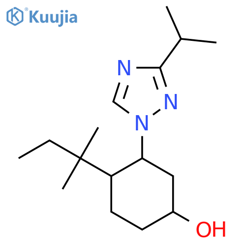 4-(2-methylbutan-2-yl)-3-[3-(propan-2-yl)-1H-1,2,4-triazol-1-yl]cyclohexan-1-ol structure